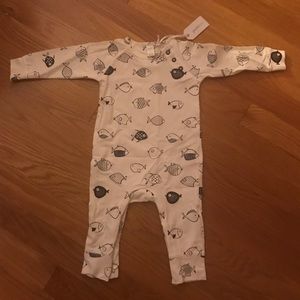 Petit Lem Blue & White Fish Pajamas